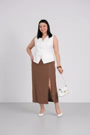 Юбка FASHION CENTRE арт. Л-3947/Кофейный