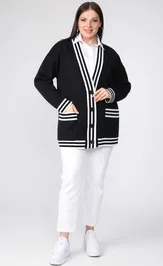 Sweter BONADI 1884 cherno-belyj