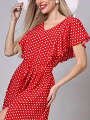 Sukienka DS Trend #P-4916 (S pricelom na leto, red)