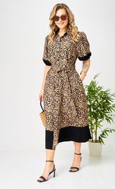 Платье Ava fashion М-194 черный-бежевый