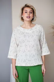Blouse TOOK A LOOK & Angelika #TB-43m vetochki na bezhevom