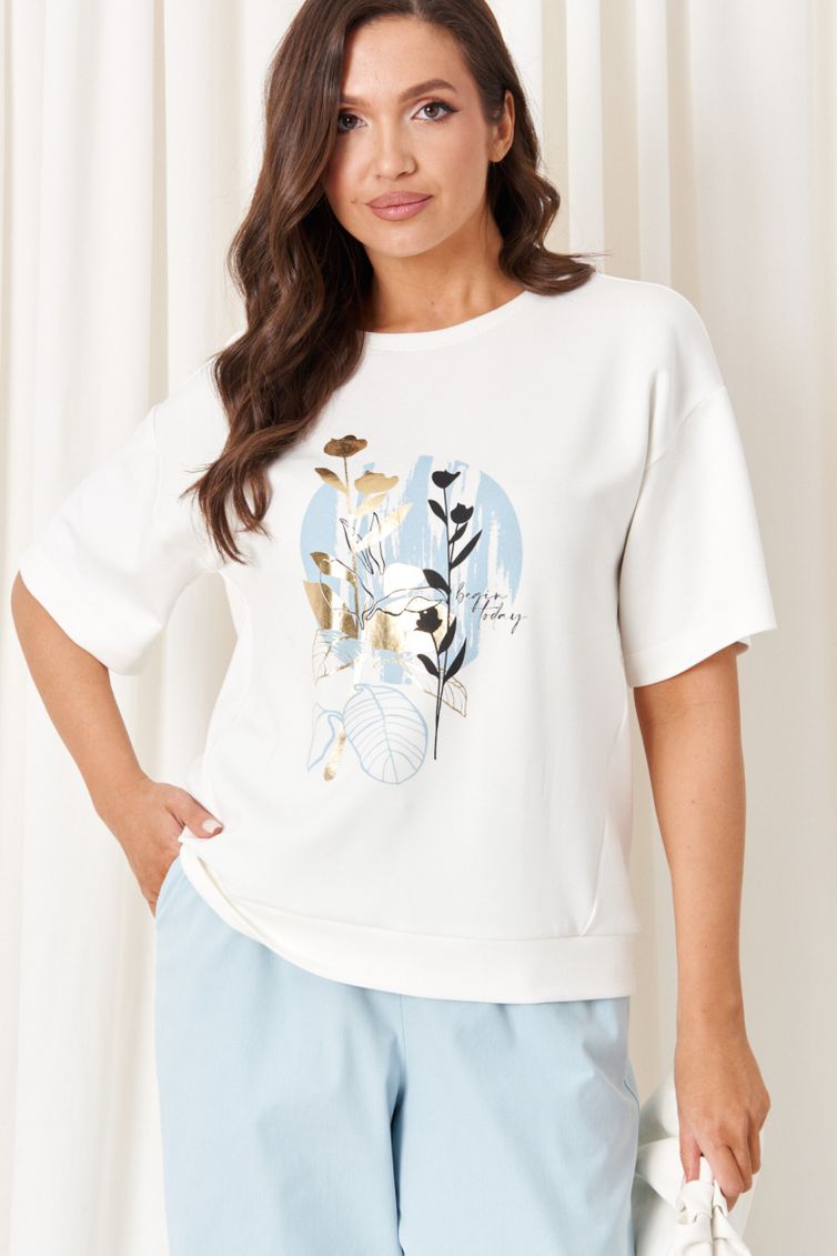 T-Shirt Panda #121543 molochno-goluboj