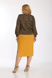 Комплект Vilena-fashion арт. 772 темно-синий+узор горчица+горчица