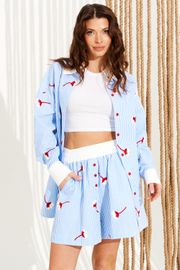 Шорты Elletto Life арт. 12392 бело-голубой