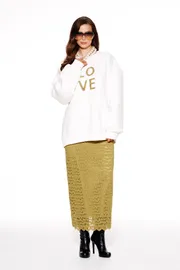 Bluza Elletto Life #13064 molochno-gorchichnyj