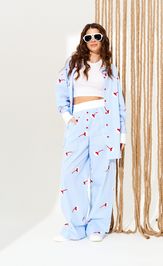 Брюки Elletto Life 12391 бело-голубой