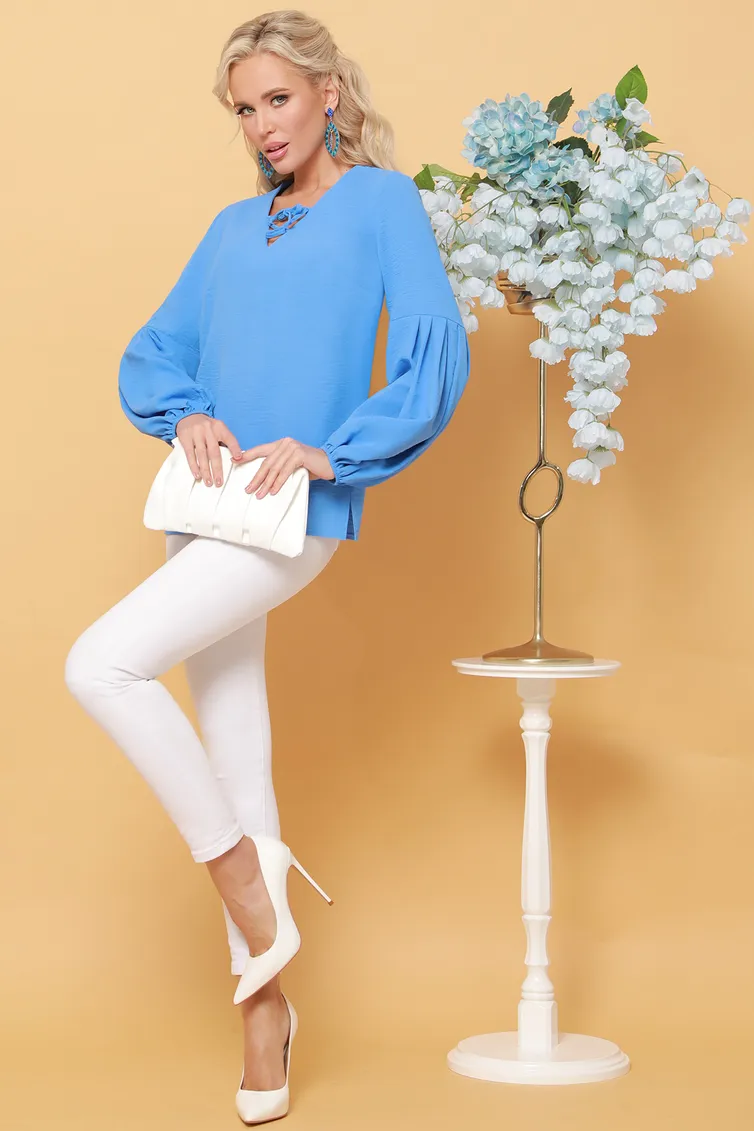 Bluzki, tuniki DS Trend #B-1661-0167-02 (golubaya s pyshnymi rukavami)