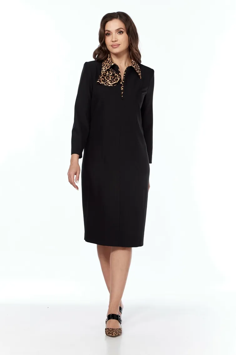 Sukienka Vilena-fashion #1021 chernyj+leopard
