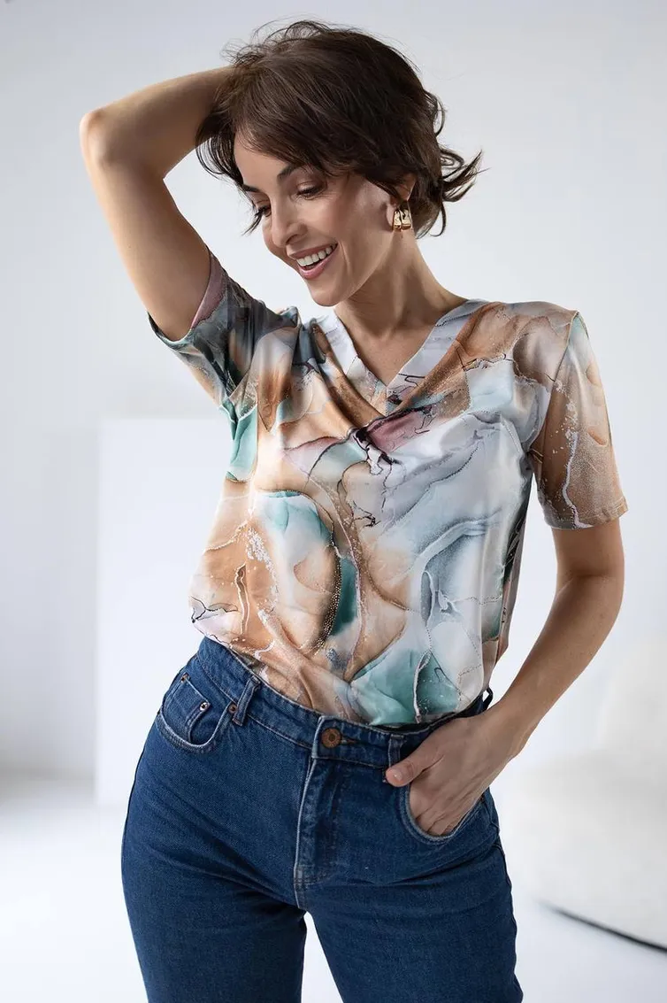 Blouse nika.pl #01055 Aga-5 sero-korich