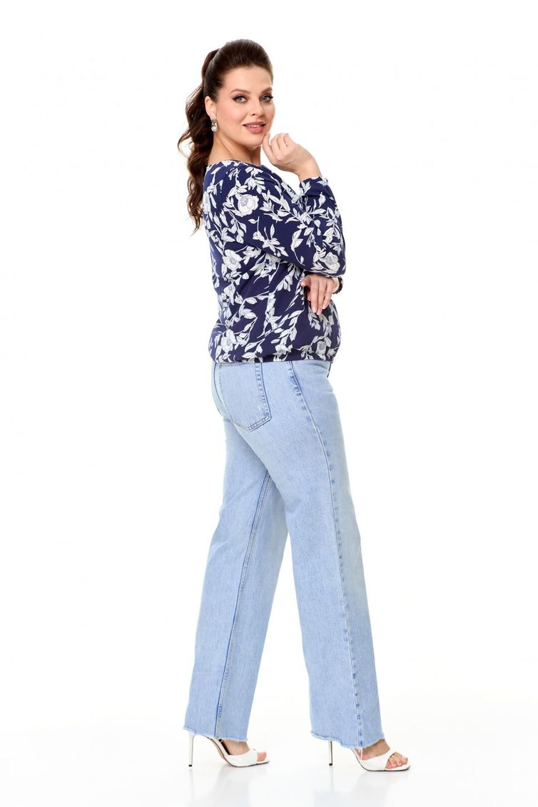 Блуза Abbi арт. 4034 синий с белым