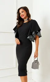Sukienka Beautiful & Free 6390 chernyj s serebrom