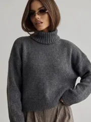 Sweter BELANGE #3504 mokryj asfalt