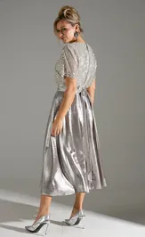Sukienka LM M 0076 bezhevyj shimmer