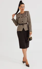 Костюм Galean Style 1014 А коричневый с черным