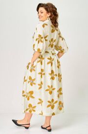 Платье Milora арт. 1451 молочный/ горчичные цветы
