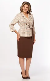 Garnitur Milora 1146/1 shokolad +kletka