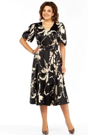 Dress Milora #1419 chernyj s printom