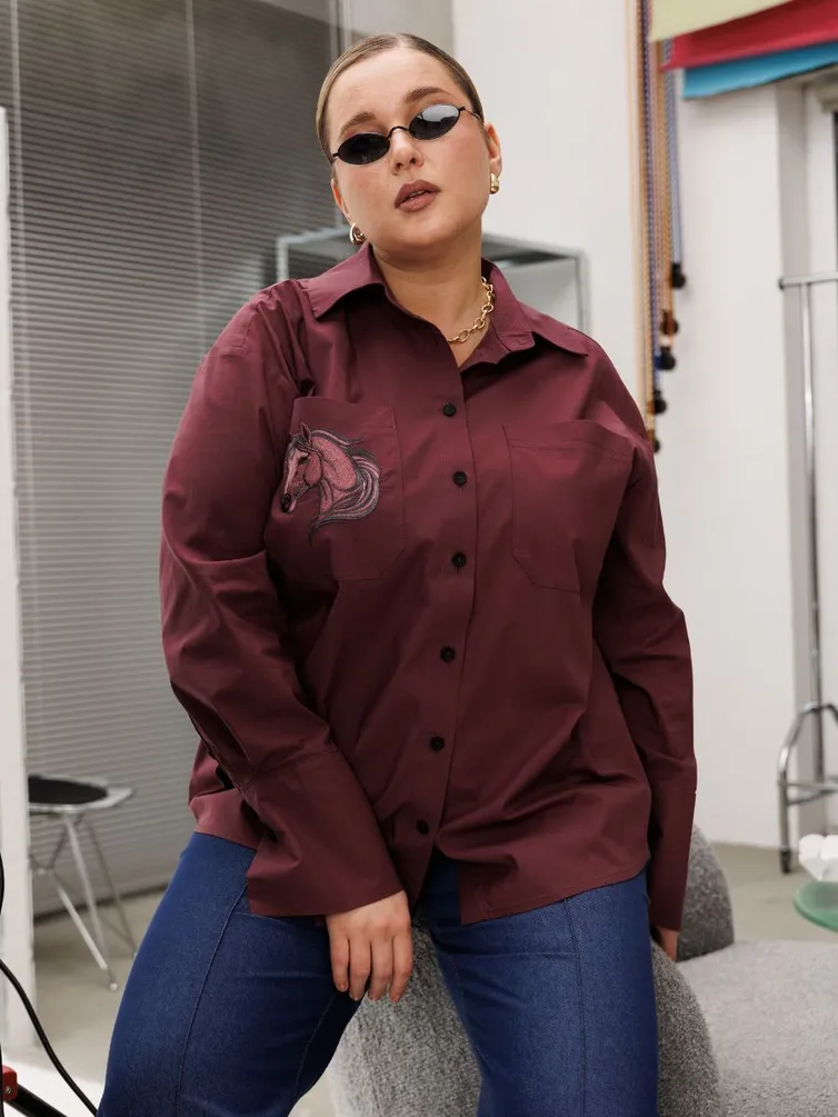 Рубашка Ava fashion арт. М-167 бордовый