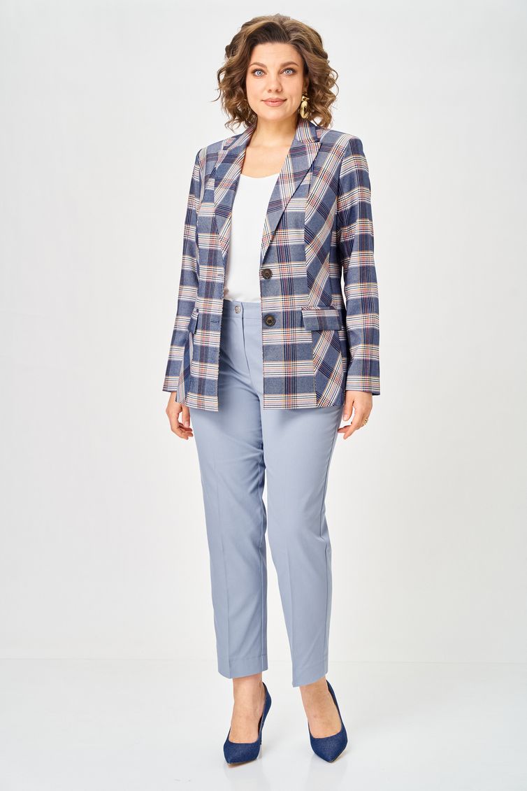 Żakiet BelElStyle #412-303 belo-sinyaya kletka