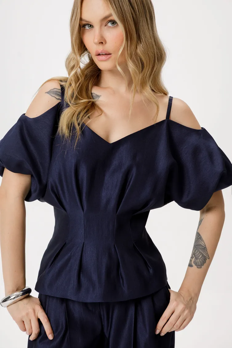 Blouse Pirs #6418 temno-sinij