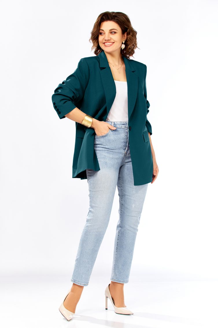 Жакет Ольга Стиль арт. С986 морск. волна