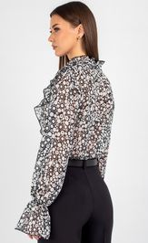Blouse VIZAVI 744 cherno-belyj
