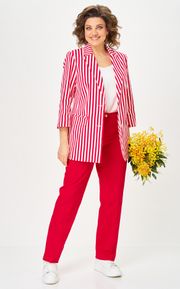 Костюм БелЭльСтиль арт. 762-324/609-323 красный/полоска
