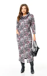 Sukienka Michel Chic 2145/1 serebro, bordo