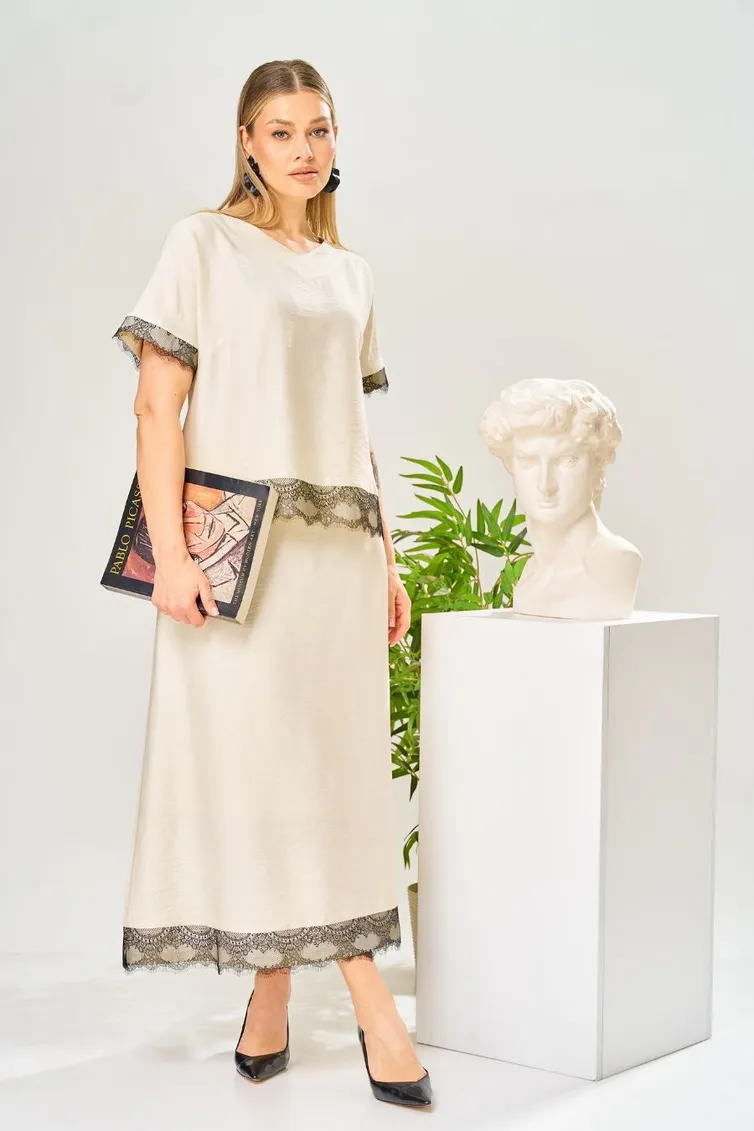 Костюм Ava fashion арт. М-196 молочный-шампанское