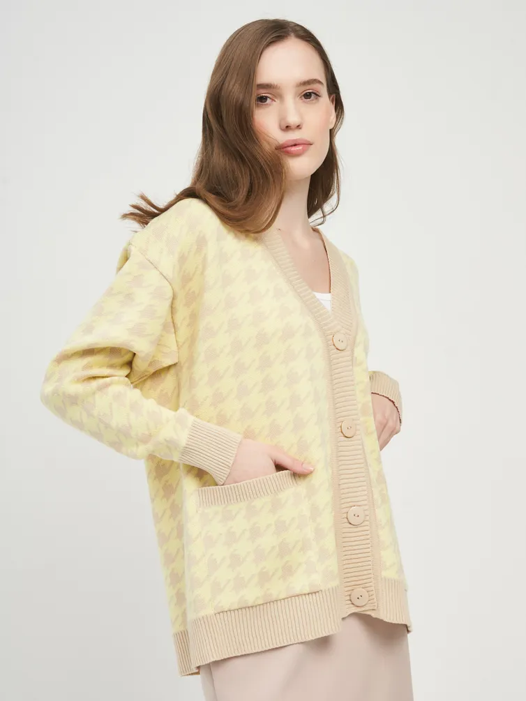 Кардиган Newvay арт. 7221-14093 св.беж/лимный щербет