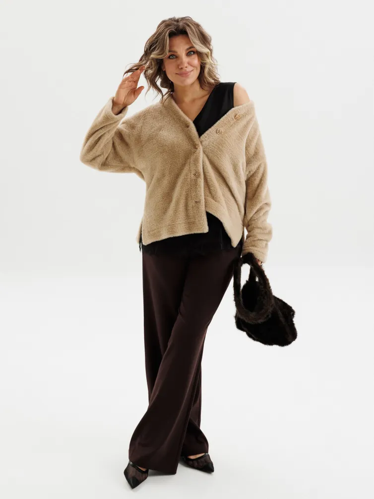 Cardigan Anelli Laurel #1661 bezhevyj pushistik