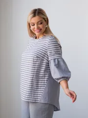 Bluzka NOVITA #1319 seryj