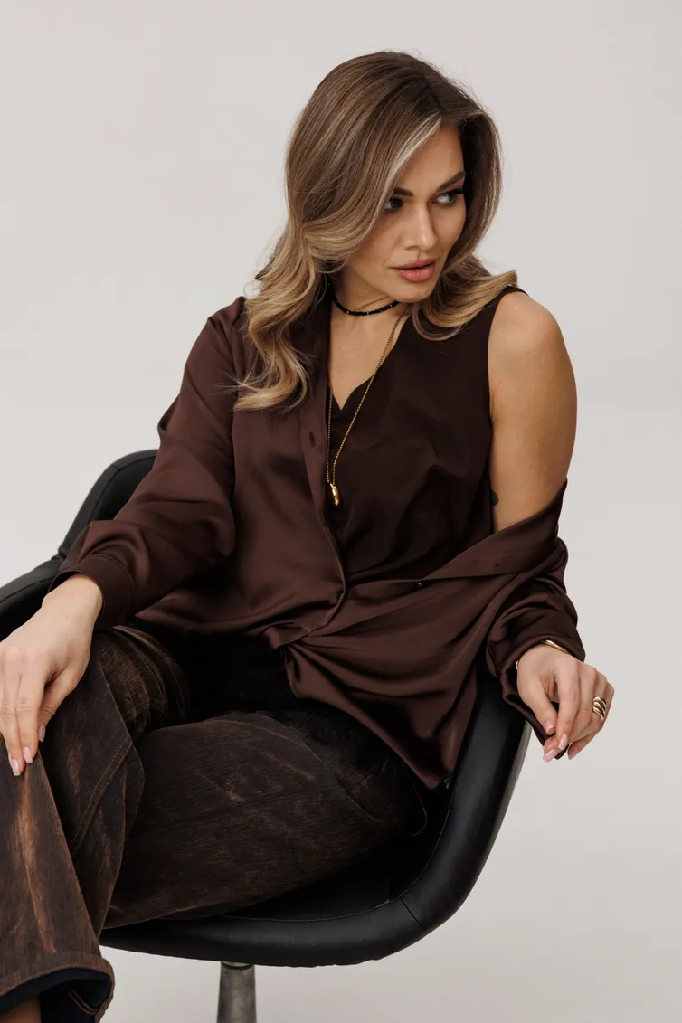 Blouse Anelli Laurel #1663 rubashka gorkij shokolad