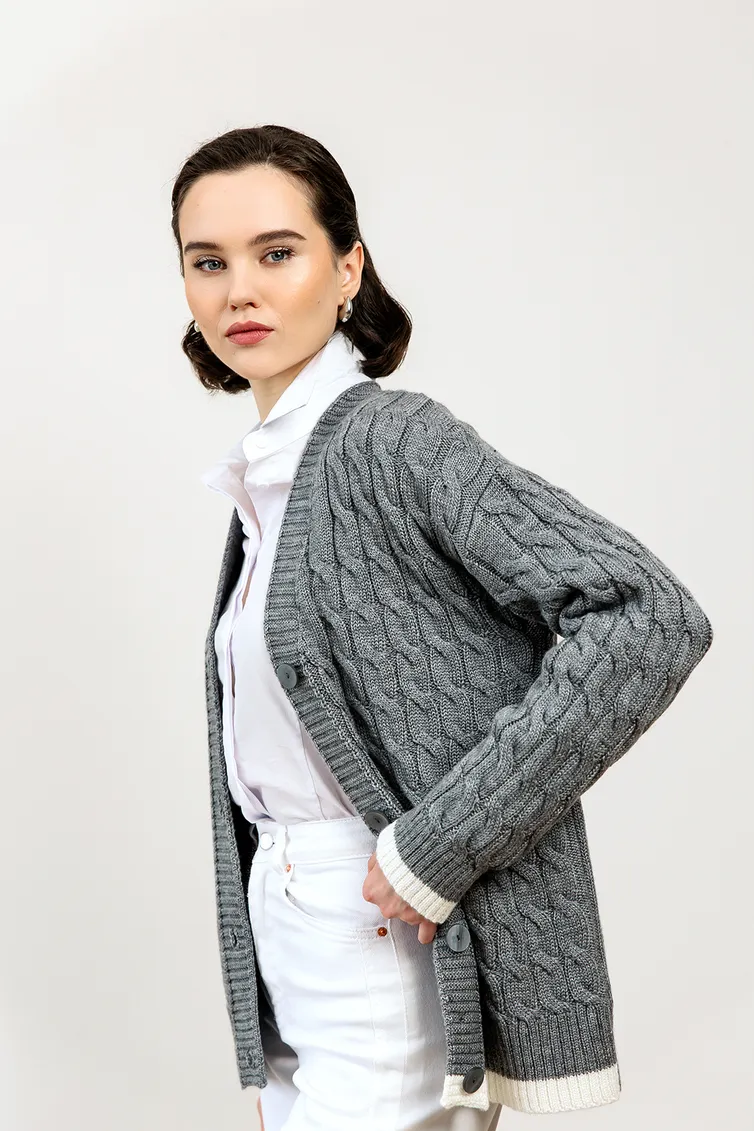 Sweter Romgil #RV0103-ShE5 seryj, belyj