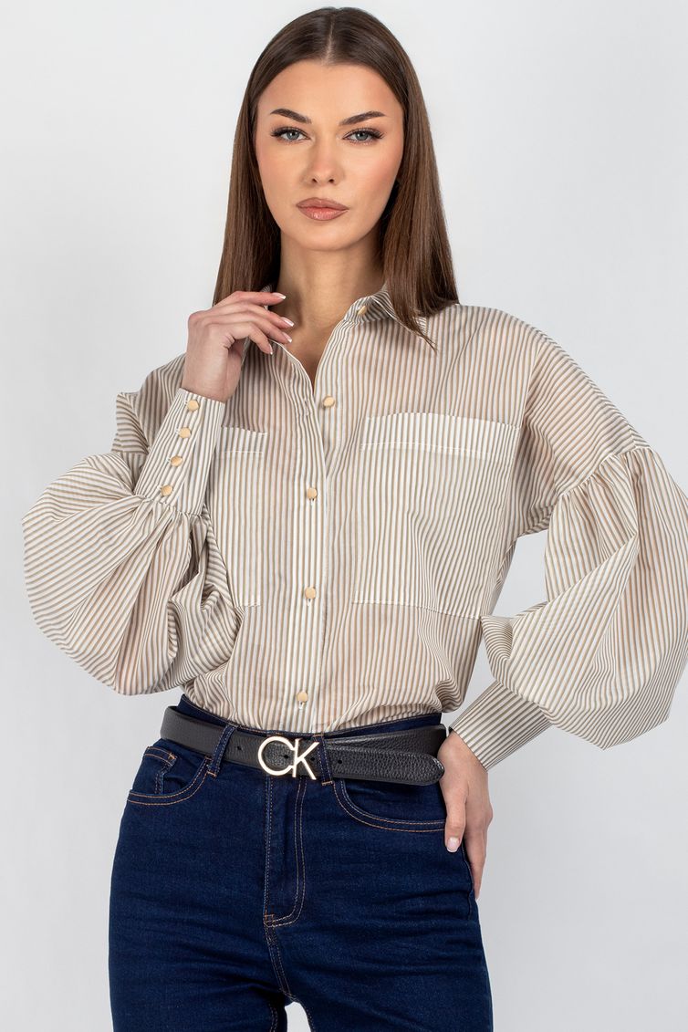 Blouse VIZAVI #745 bezhevaya poloska
