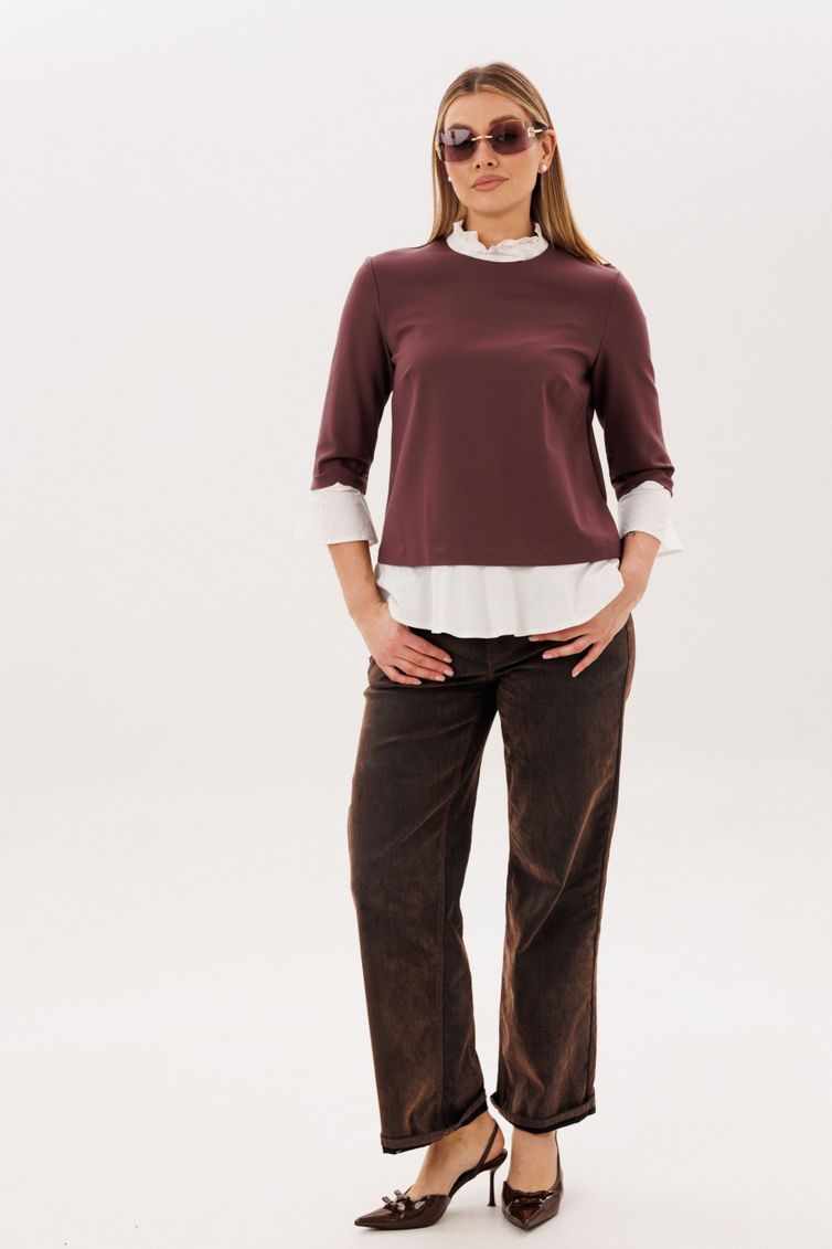 Блуза Anelli Laurel арт. 1824 махагон