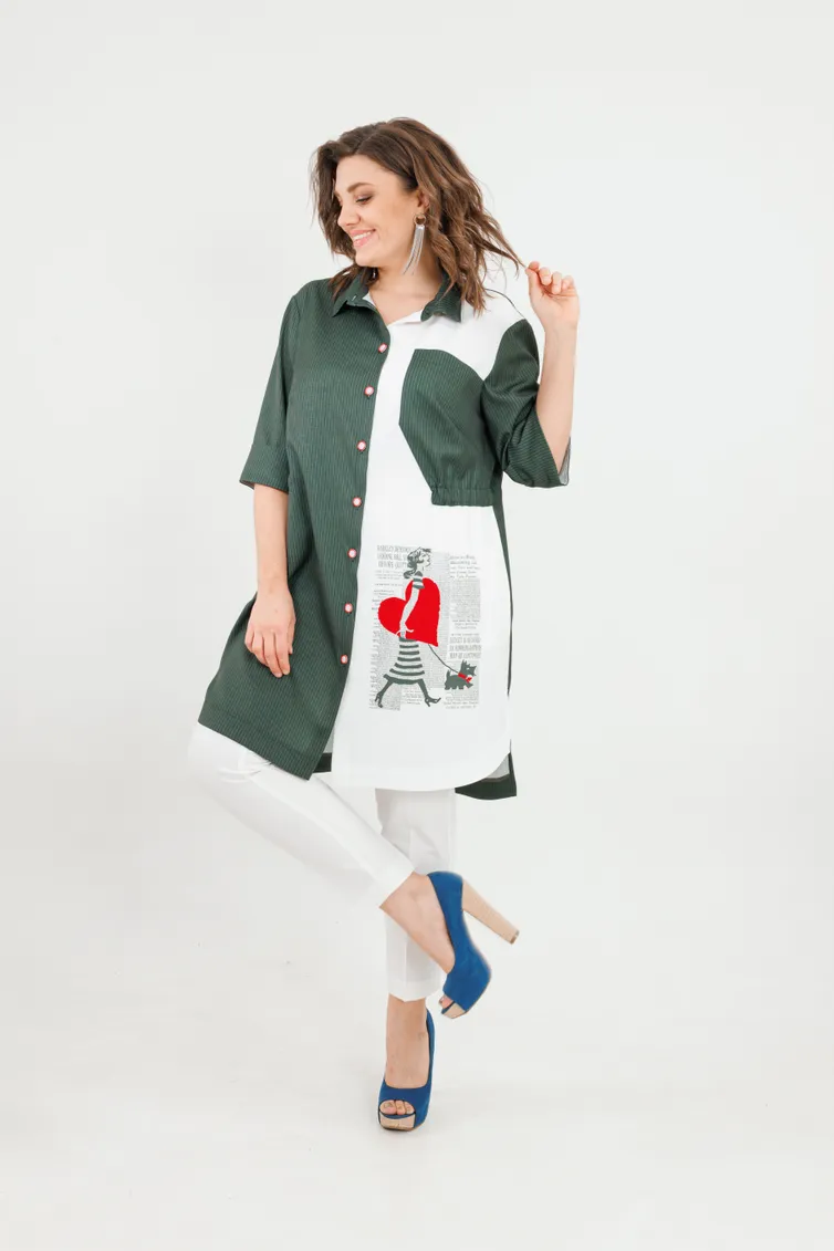 Zestaw SandyNA #13591 xaki+belyj