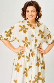 Платье Milora арт. 1451 молочный/ горчичные цветы