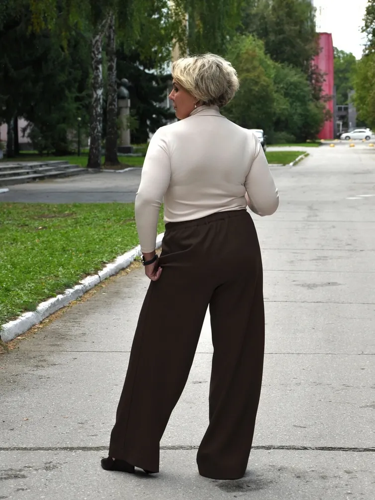 Trousers NOVITA #1481 korichnevyj