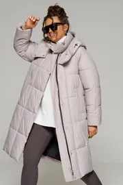 Coat Beautiful & Free #6247 sero-bezhevyj