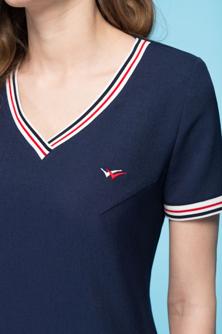 Dress Linia L #B-1638 temno-sin