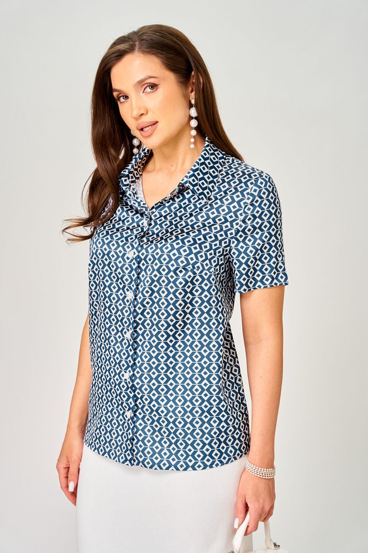 Bluzka LeNata #12552 sinij romb