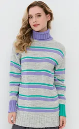 Джемпер Newvay 7242-40301 св.сер/гортензия/зел
