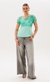 Blouse Anelli Laurel 1653 biryuzovoe kruzhevo