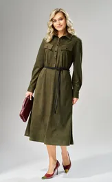Dress Ava fashion M-239 xaki