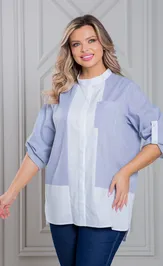 Блузка NOVITA 1472 голубая полоска