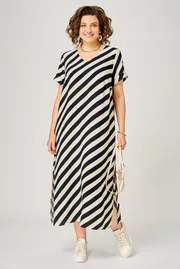 Sukienka BelElStyle #887-338 poloska