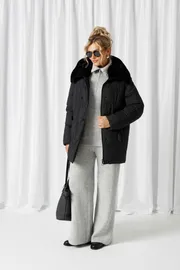 Coat Beautiful & Free #1018 chernyj