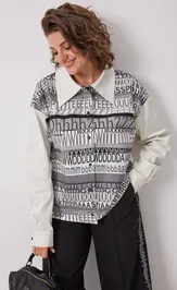 Блуза BegiModa 4136 сливочно-серый