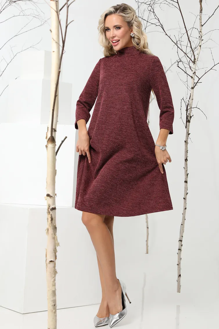 Sukienka DS Trend #P-4095-0381 (bordovoe trikotazhnoe A-silueta)